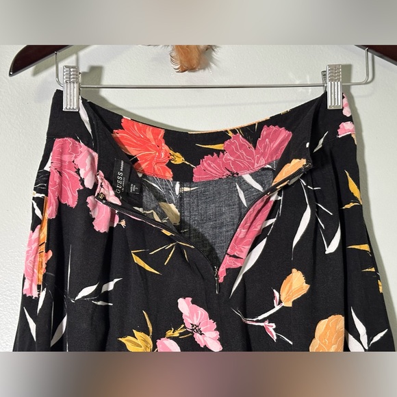 Guess Womens Charissa High Waist Pleated Floral Wide Leg Pants Size 2 Pockets - Picture 11 of 12